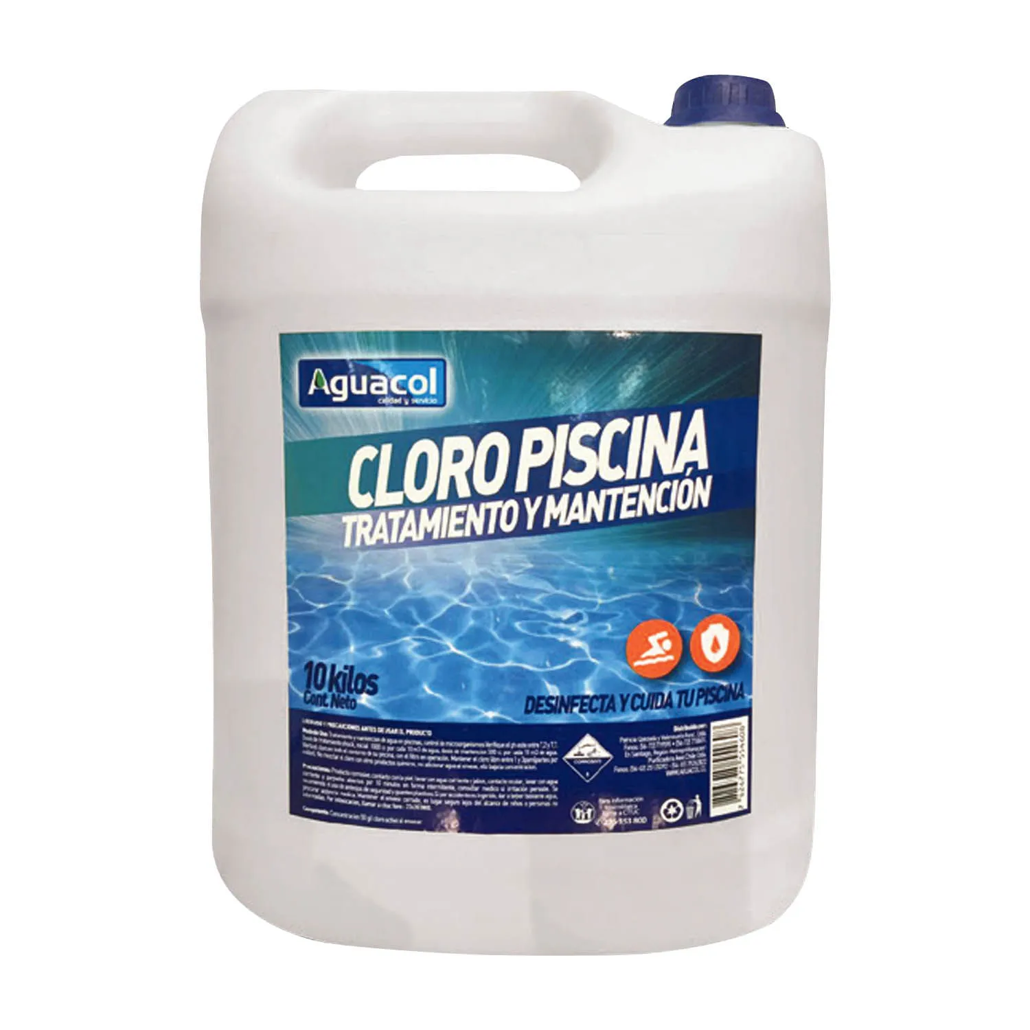 CLORO LIQUIDO PARA PISCINA 10LT AGUACOL